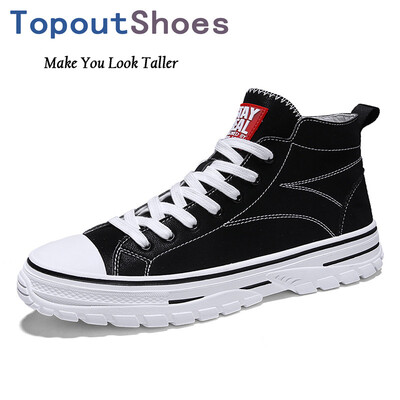 

TopoutShoes Men Taller Plimsolls Shoes Height Increasing Skate Shoes Elevator Sneakers 28inch 7cm