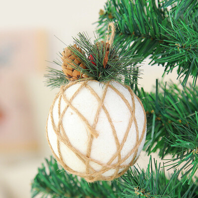 

〖Follure〗Christmas Linen Balls Hanger Baubles Xmas Tree Hanging Ornament Party Decor