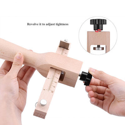 

Greensen Wooden Hand Leather Strip Strap Adjustable Cutting Tool DIY Craft Tools Cutter with 5 Blades