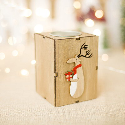 

〖Follure〗Christmas Creative Gifts Decoration Mini Wooden Candlestick Home Decoration A
