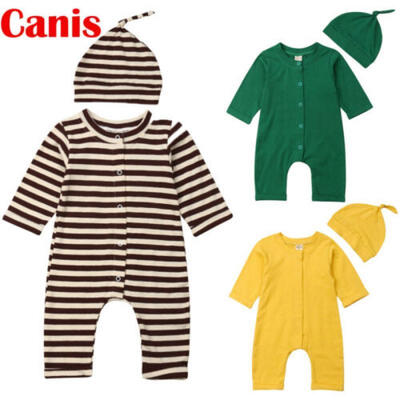 

UK 2PCS Newborn Baby Boy Girl Clothes Cotton Romper Bodysuit Jumpsuit Outfit Set
