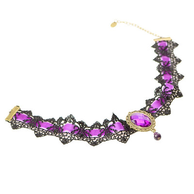 

Womens Vintage Lace Hollow Rhinestone Collar Choker Pendant Necklace Jewelry