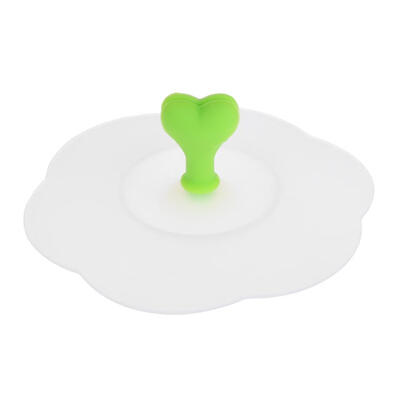

Dustproof Heart Silicone Sealing Cup Lid Thermal Insulation Tea Bowl Cover