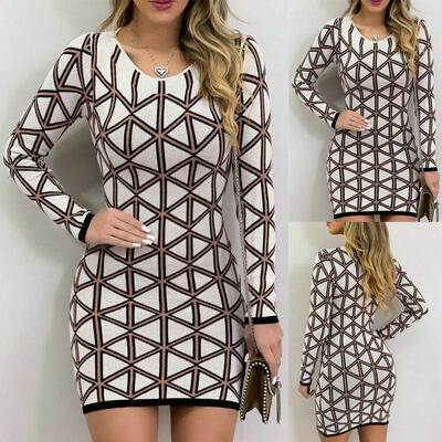 

Women&39s Sexy Wrap Dress Long Sleeve Bodycon Mini Short Dress
