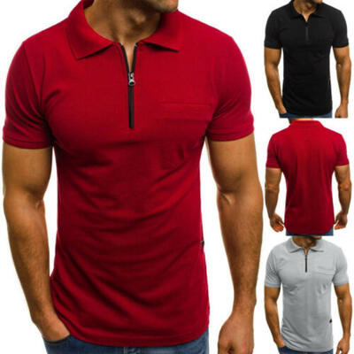 

New Mens Stylish Slim Fit Shirt Short Sleeve Casual Golf T-Shirt Jersey Top Tee