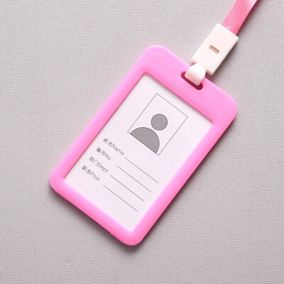 

Siaonvr Portable Colorful Employee Plastic ID Card Holder Name Tag Lanyard Neck Strap