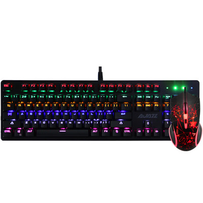 

Black Jue AJAZZ Watcher II mechanical mouse&keyboard set mixed color black green axis usb wired backlit game eat chicken keyboard&mouse set black mixed color green axis