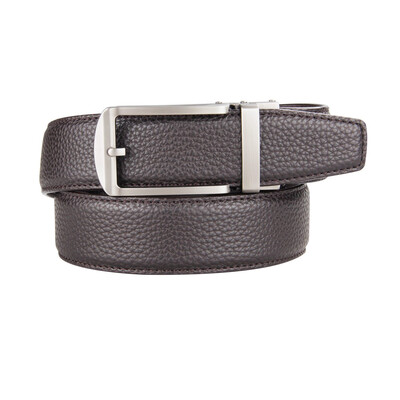 

BPSTAR Mens Automatic Buckle Genuine Leather Mens Ratchet Holeless Belt Business High Quality Mens Real Belt for Pants