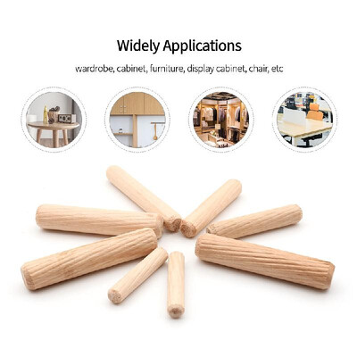 

100pcs Dowel Wood Dowels Fluted Wooden Dowels Set of 100pcs Dowel Pins Fluted Pins for Furniture Cabinets