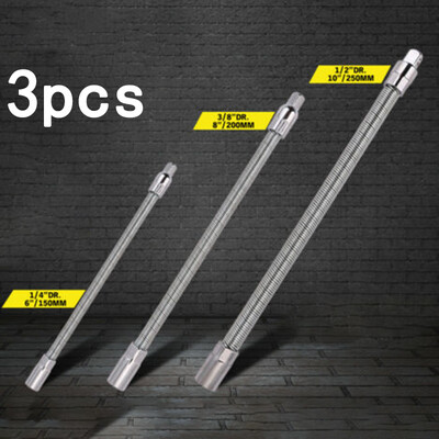 

3PcsSet Flexible Socket Extension Bar Set 12 14 38 Shaft Drive 10 8 6