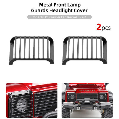 

2Pcs Metal Front Lamp Guards Headlight Cover Guard Grille for 110 RC Crawler Car Traxxas TRX-4