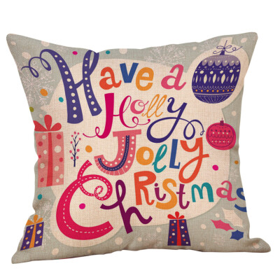 

〖Follure〗Merry Christmas Pillow Cases Cotton Linen Sofa Cushion Cover Home Decor