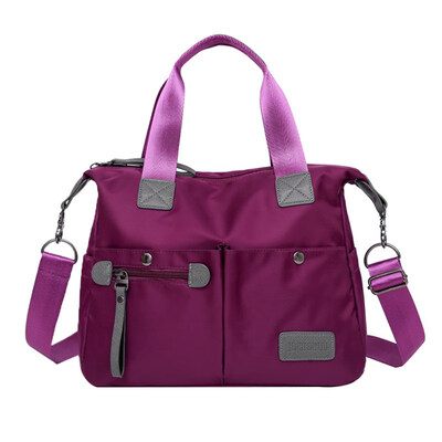 

Leisure Solid Color Nylon Multi-pocket Women Single Shoulder Bag Handbag Tote