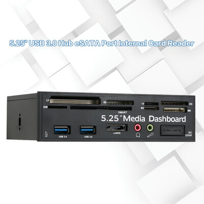 

Multi-Function USB 30 Hub eSATA Port Internal Card Reader PC Dashboard Media Front Panel Audio for SD MS CF TF M2 MMC Memory Card