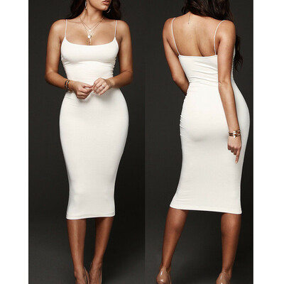

Womens Halter Sleeveless Bandage Bodycon Evening Party Cocktail Club Short Mini Dress Plain Color Sundress