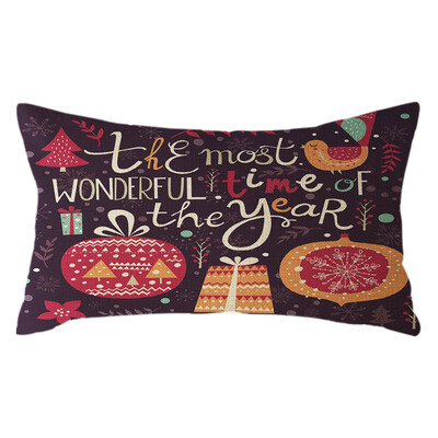 

Tailored Christmas Gifts Tree Pillow Case Linen 30x50cm Throw Cushion Cover Home Decor