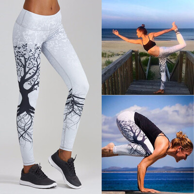 

Tailored Women Printed Sports Yoga Workout Gym Fitness Exercise Athletic Pants BlackL
