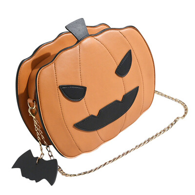 

Tailored Womens 2019 New Chain Halloween Pumpkin Glossy Shoulder Messenger Bag