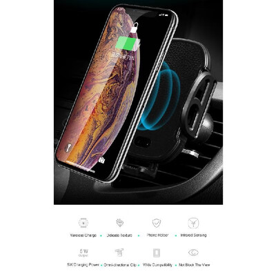 

C18 Wireless Car Charger IR Sensing Charging Mount Auto-clamp 5W Qi Charging Standard Car Air Vent Phone Holder