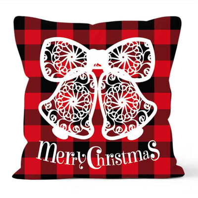 

Pillowcase Red Plaid Throw Cushion Cover Xmas Home Sofa Decor