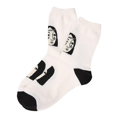 

Cool Japanese Punk Figure Striped Cartoon Socks Line Anime