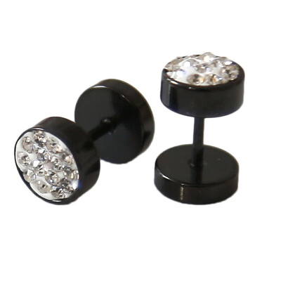 

Dazzling Stainless Steel Crystal Unisex Earrings Ear Studs Jewelry