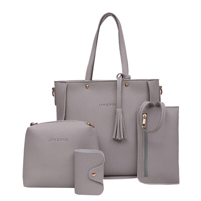 

Women Composite Bag Purse And Handbags Famous Brands Sac Top-Handle Female Shoulder Bag Large Capacity Tote 4 PcsSet T20