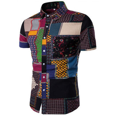 

Fashion Men Luxury Shirts Casual Stylish Slim Fit Short Sleeve Dress T Shirt