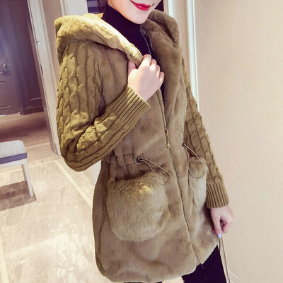 

Tailored Women Winter Cardigan Knitting Plush Hoodies Jacket Warm Outerwear Coat