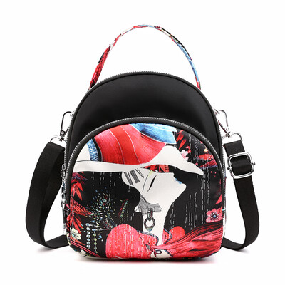 

Multilayer Messenger Bag Womens Small Fresh Ethnic Nylon Hand Bag Lightweight Waterproof Single Shoulder Bag Mini