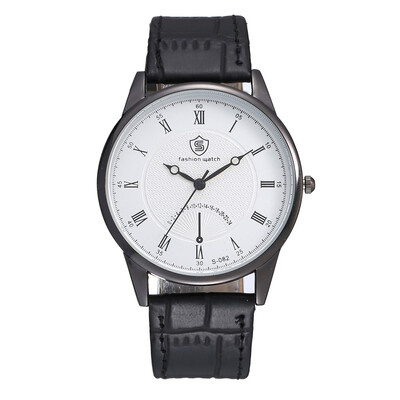 

New casual mens business fashion belt watch stone