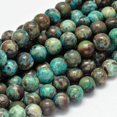 

Dyed Natural Ocean Agate Round Beads Strands 8mm Hole 1mm about 53pcsstrand 157"
