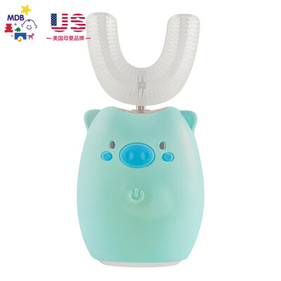 

American MDB children electric toothbrush 3-6 years old infant baby electric toothbrush automatic U-shaped lazy toothbrush blue simple version