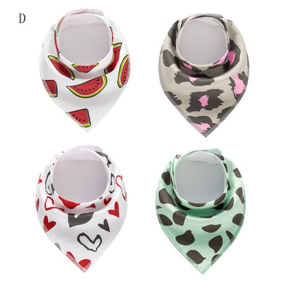 

Cotton Baby Bibs Newborn Triangle Feeding Nursing Bandana Burp Cloths 4Pcs