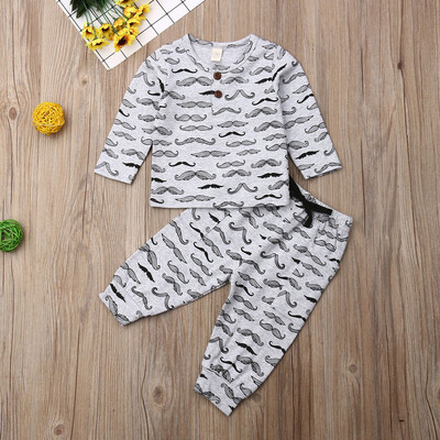 

Newborn Infant Baby Boy Long Sleeve T-shirtPants Leggings 2pcs Outfits Set