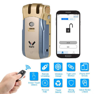 

WAFU WF-010U Wireless Security Invisible Keyless Entry Door Intelligent Lock Home Smart Remote Control Lock iOS Android APP Unlock