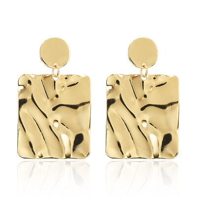 

2019 Vintage Earrings Big For Women Statement Drop Earrings Geometric Golden Color Metal Pendant Earrings Trend Fashion Jewelry