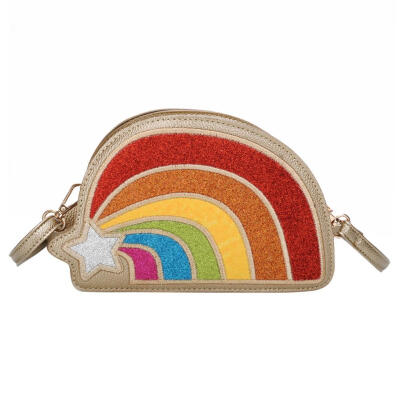 

Rainbow Shape Glitter Leather Women Clutch Shell Messenger Shoulder Bags