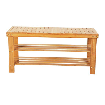 

Shoe Rack Bench Bamboo Boot Organizer Seat Storage Entryway 100 Natural Bedroom
