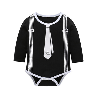 

Baby Boys Print Pattern Gentleman Autumn High Quality Clothing Bodysuits New Kids Long Sleeve Fashion Cotton Clothes Bodysuits