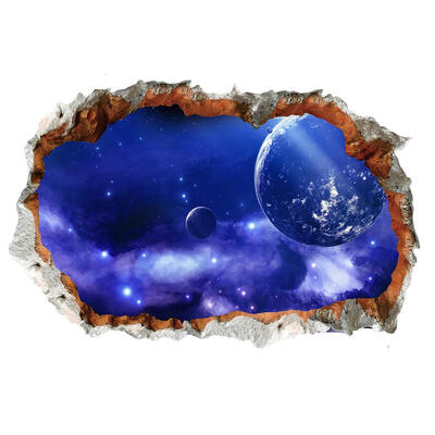 

Waterproof 3D Moon Wall Sticker DIY Bedroom Floor Decal Home Decor Ornament