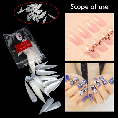 

Toponeto Nail tip long salon fake nail piece finished 500 pieces half stick art long nail