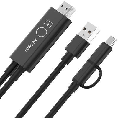 

3 in 1 Type-C Micro USB to HDMI HDTV Adapter Cable wBluetooth Connection