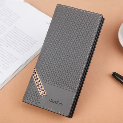 

Tailored Men Fashion Solid Color Open Multi Card Position Wallet Black