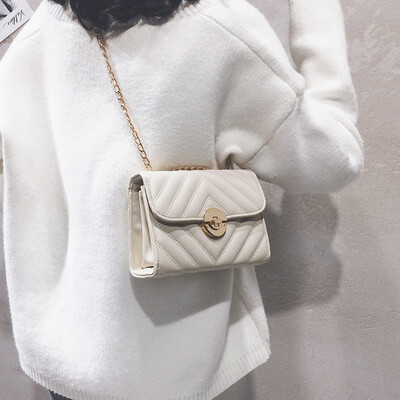 

Small fragrance bag female 2019 new Korean fashion casual high-end versatile chain shoulder slung small square bag