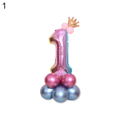 

0-9 Number Crown Foil Latex Balloon Balls Birthday Party Wedding Decor Supplies