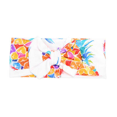 

Cute Baby Girls Hair Band Bowknot Floral Print Infant Hairband Casual Decor