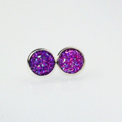 

Copper Post Stud Earrings For Women Round Silver Color Light Pink AB Color W Stoppers Fashion Jewelry 14mm new