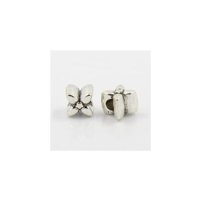 

Tibetan Style Alloy European Beads Large Hole Beads Lead Free&Nickel Free&Cadmium Free Flower Antique Silver
