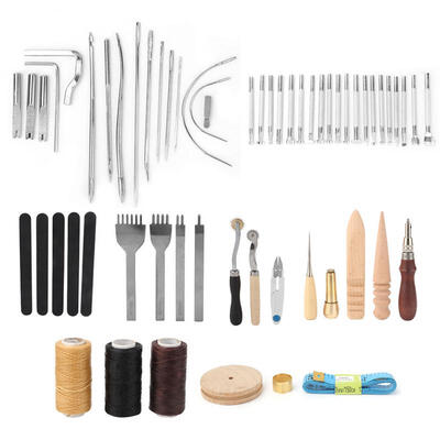 

Greensen 59Pcs DIY Hand Stitching Sewing Punch Craving Leather Craft Work Tool Kit Set